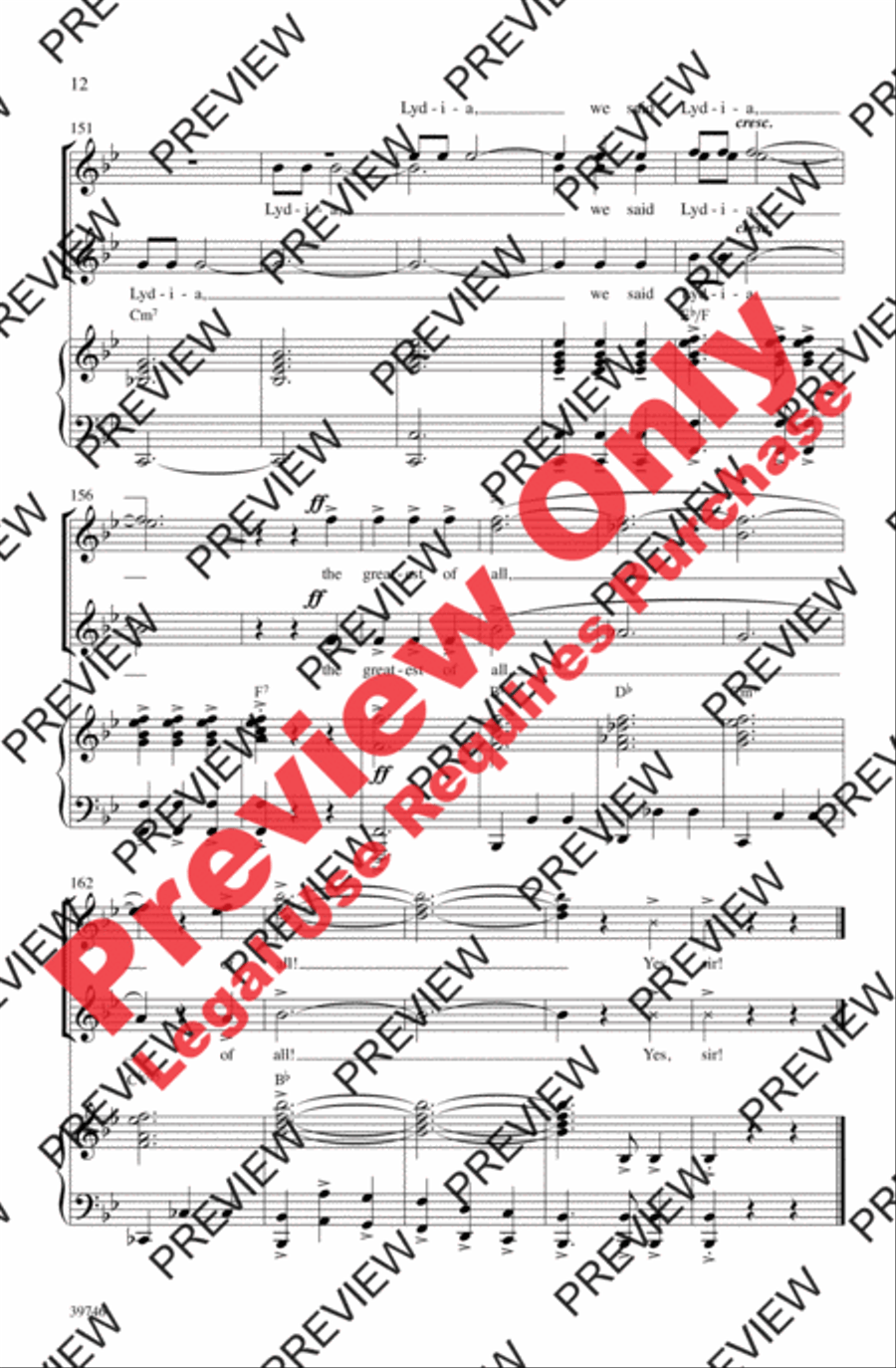 Lydia, the Tattooed Lady Women's Choir scores gallery preview page 12