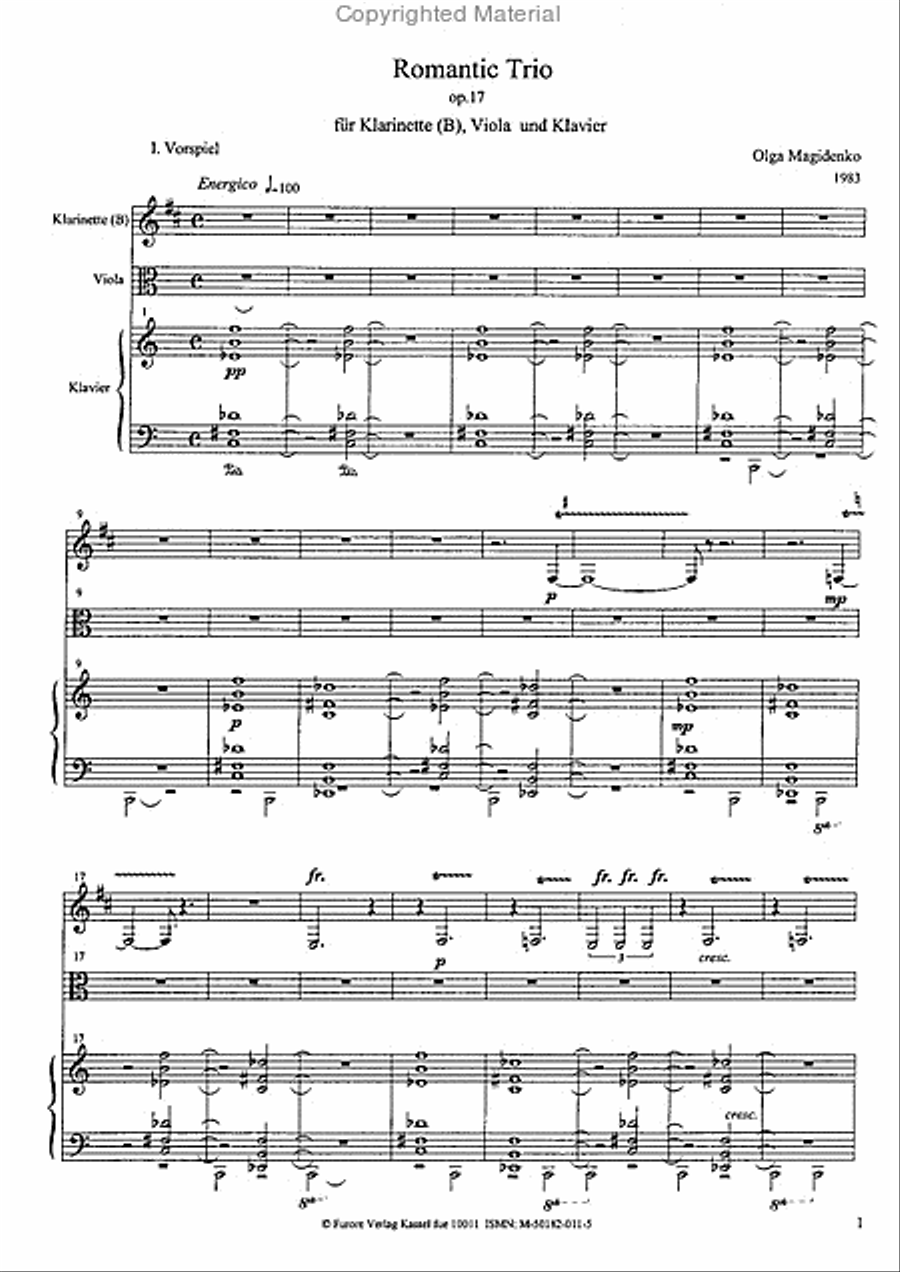 Romantic Trio op. 17 Clarinet scores gallery preview page 2