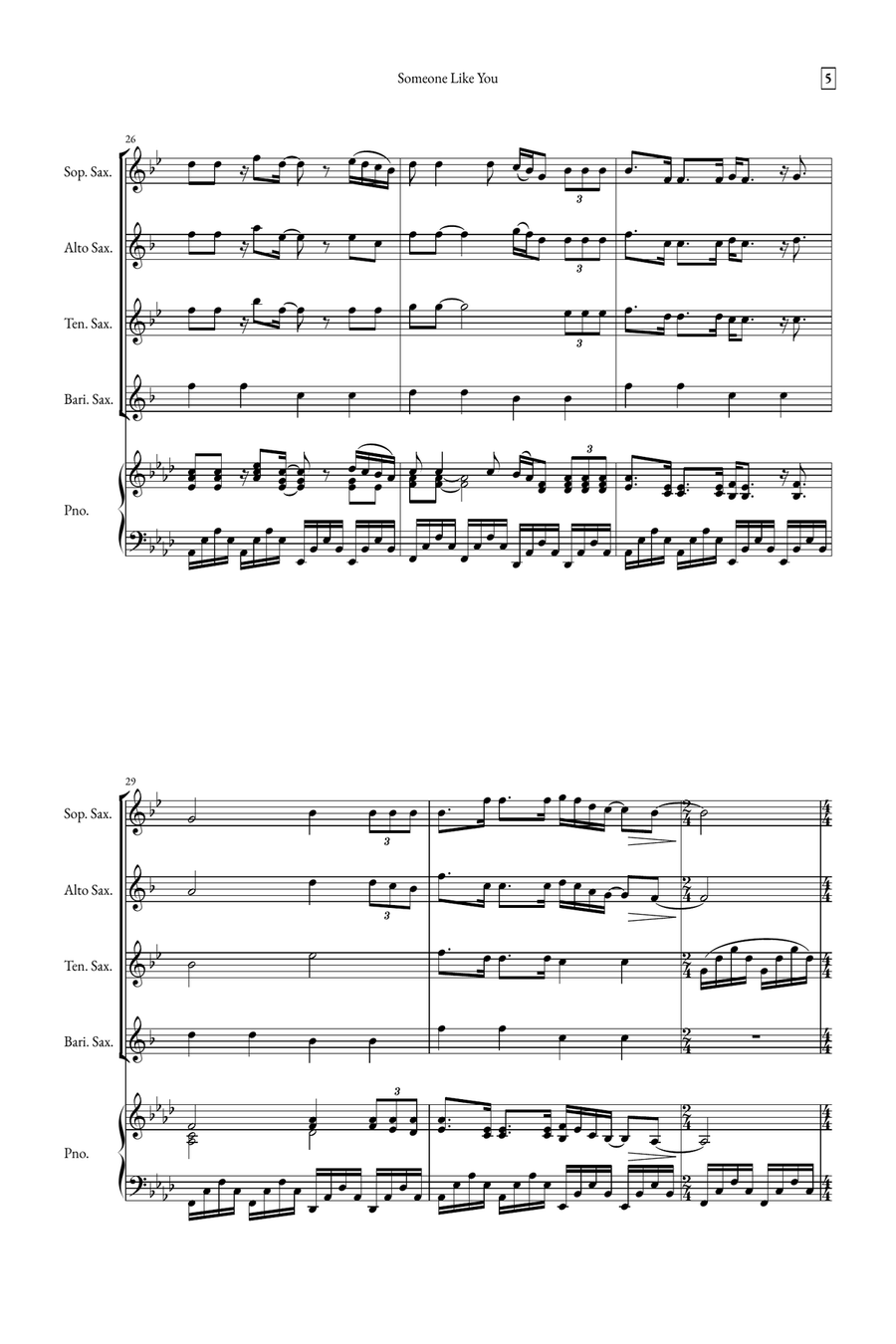 Someone Like You Small Ensemble scores gallery preview page 5
