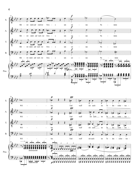 SCHUBERT - PSALM 23 - Arr. for SATB Choir and Piano (With Piano Part) image number null