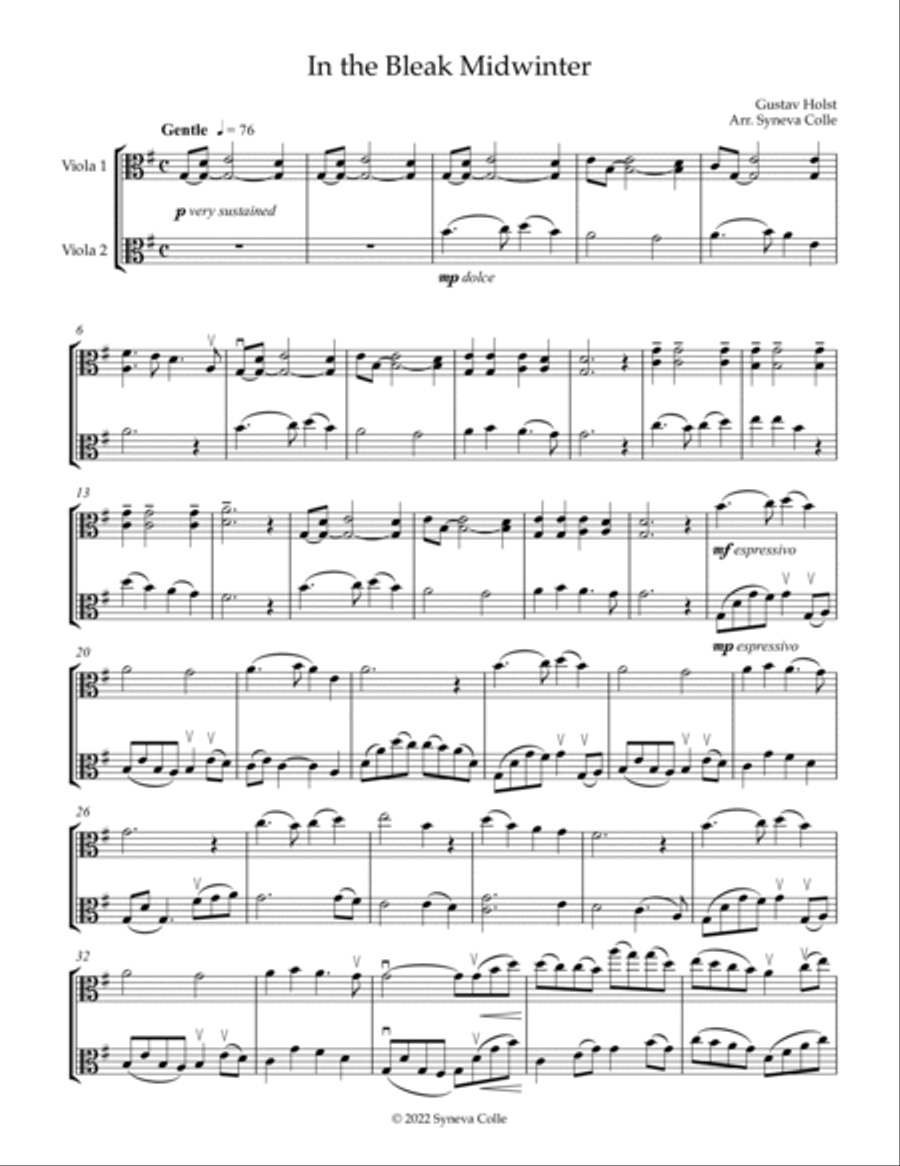 In the Bleak Midwinter In the Bleak Midwinter String Duet scores gallery preview page 2
