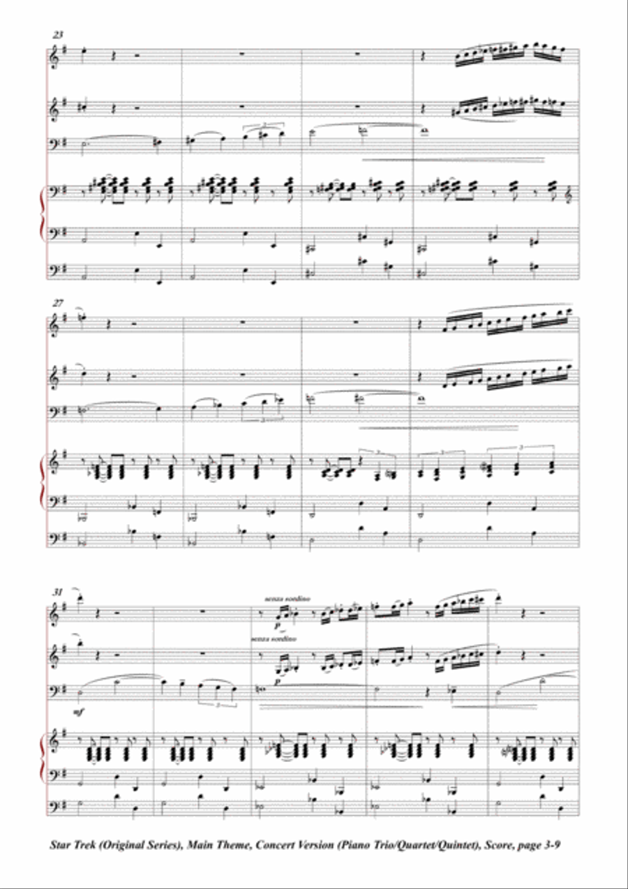 Star Trek Main Theme Piano Trio scores gallery preview page 3