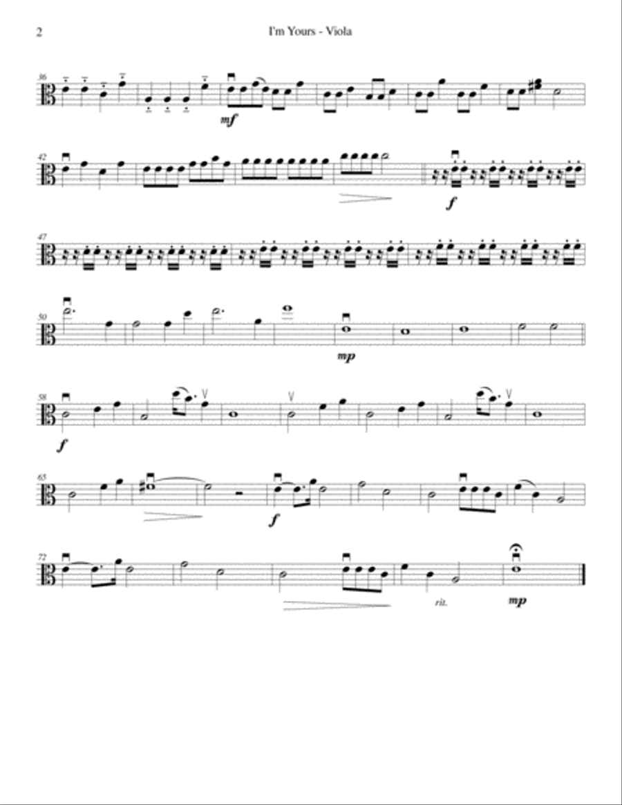 I'm Yours String Quartet scores gallery preview page 6
