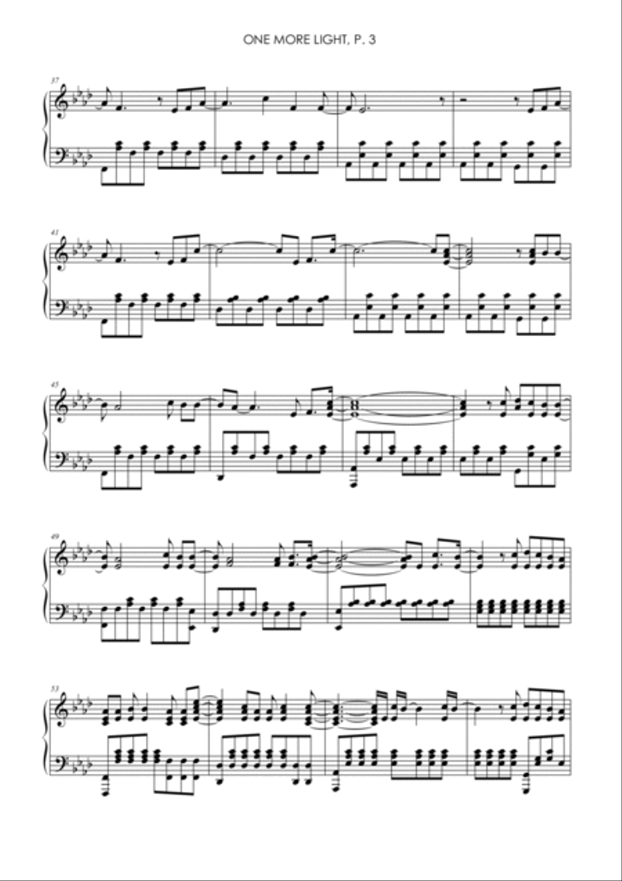 One More Light Piano Solo scores gallery preview page 3