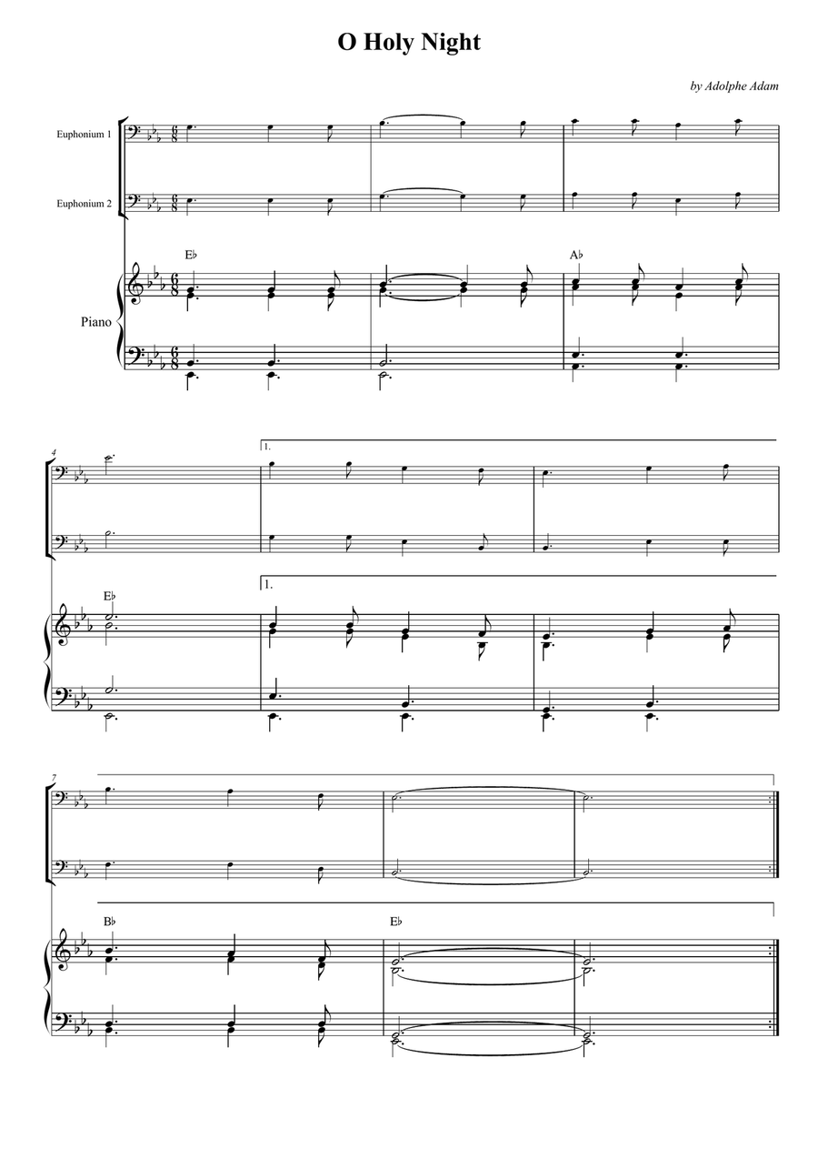 O Holy Night O Holy Night Brass Duet scores gallery preview page 1