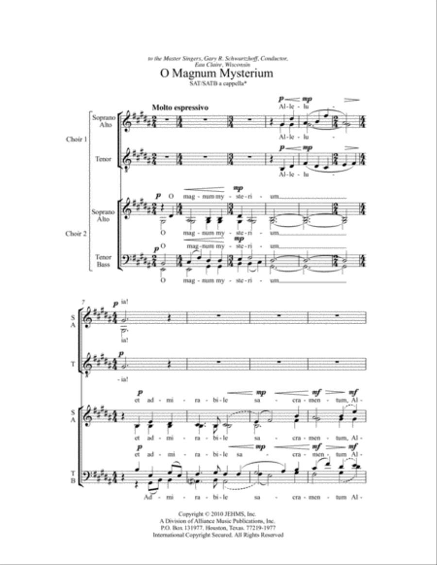 O Magnum Mysterium O Magnum Mysterium 4-Part scores gallery preview page 2