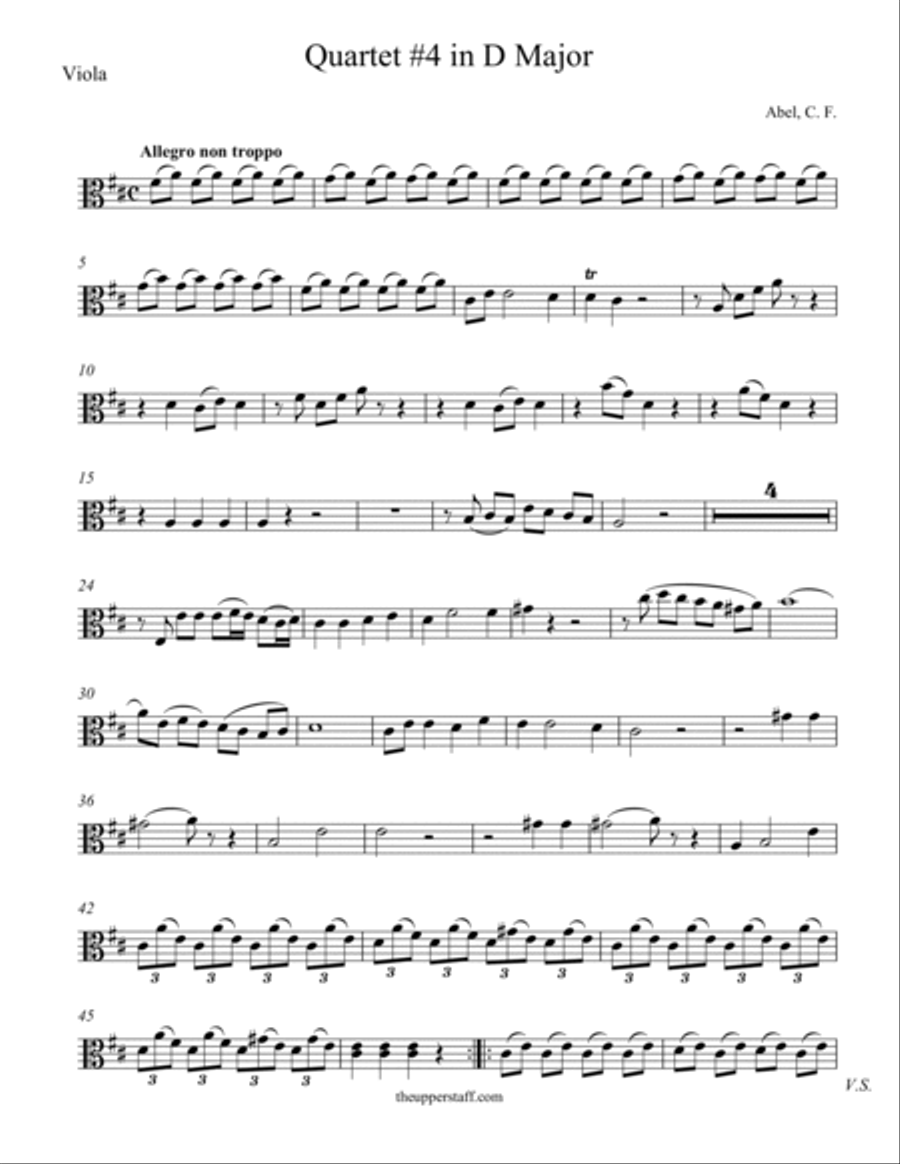 Quartet #4 in D Major String Quartet scores gallery preview page 5