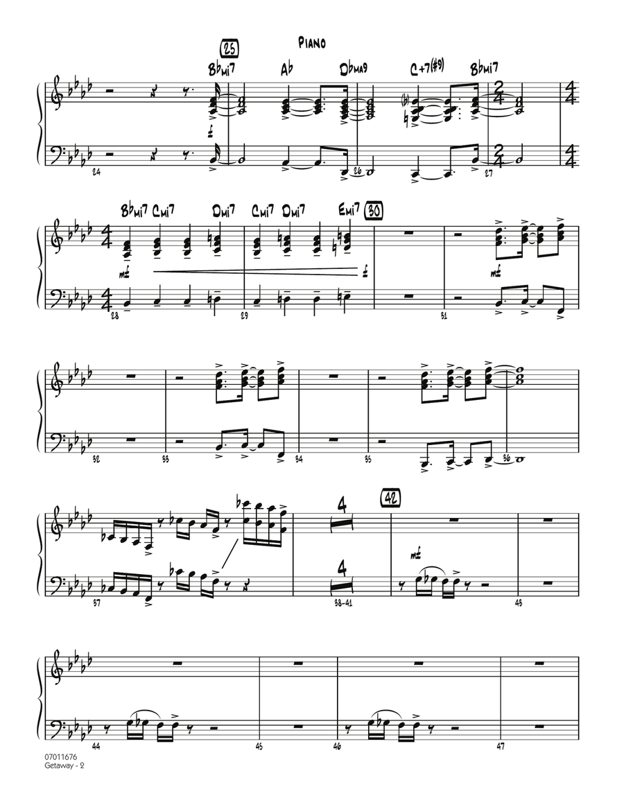 Getaway - Piano Piano scores gallery preview page 2
