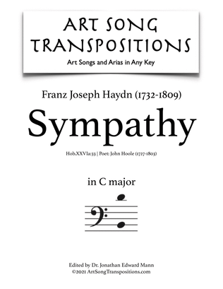 Book cover for HAYDN: Sympathy, Hob.XXVIa:33 (transposed to C major, bass clef)