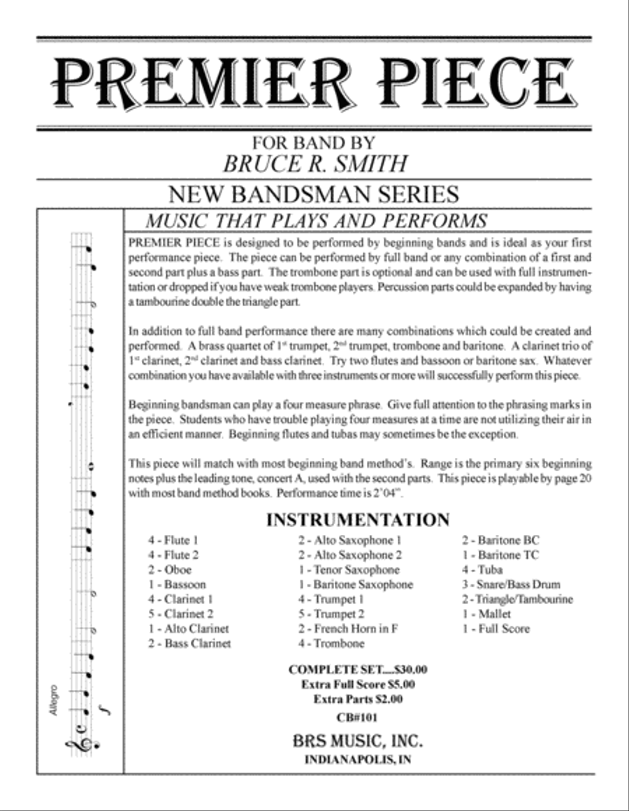 Premier Piece Concert Band scores gallery preview page 1