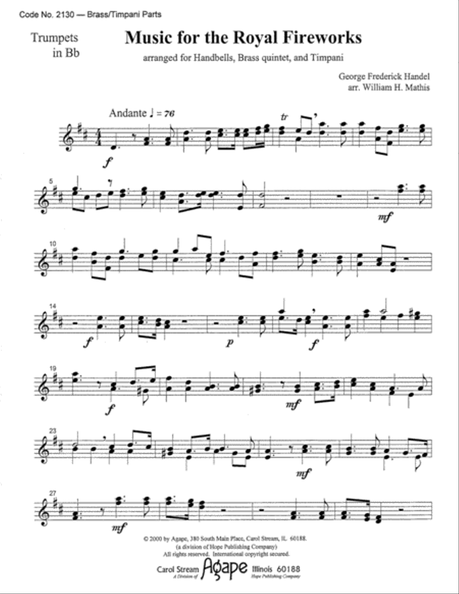Music for the Royal Fireworks 5-Octaves scores gallery preview page 19