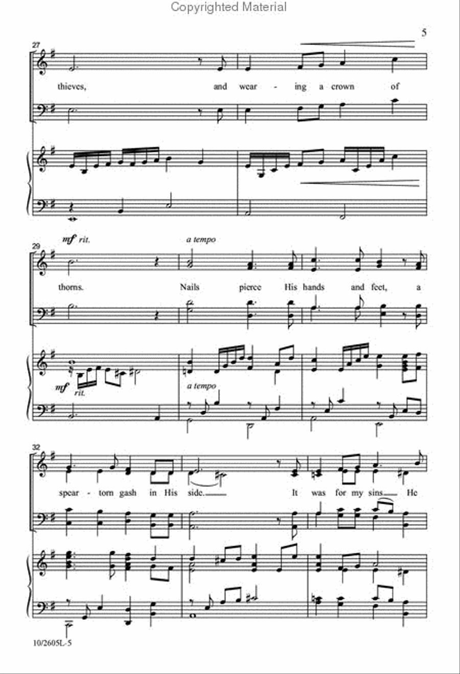 Jesus, Alone in the Garden 4-Part scores gallery preview page 5