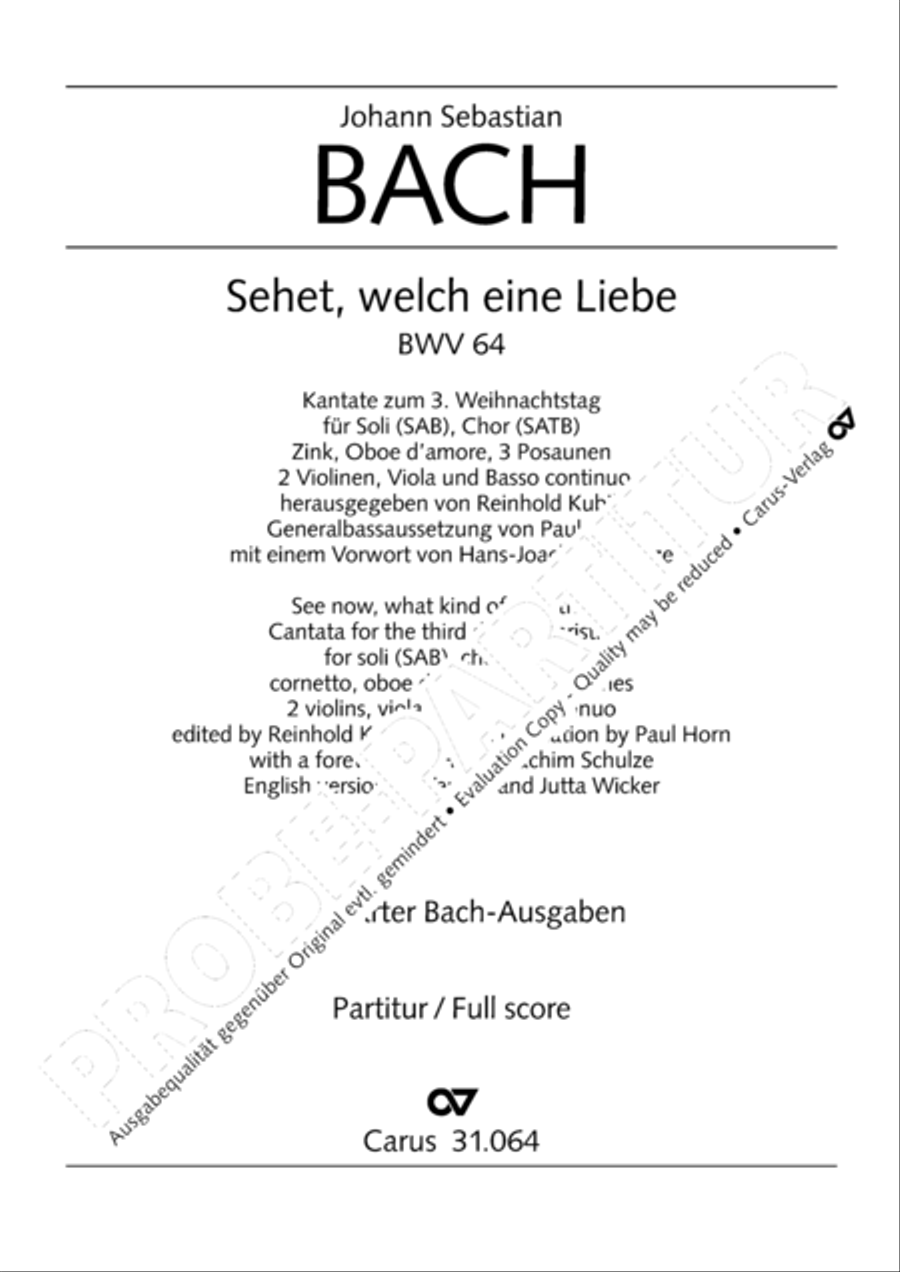 See now, what kind of love (Sehet, welch eine Liebe hat uns der Vater erzeiget) 4-Part scores gallery preview page 2