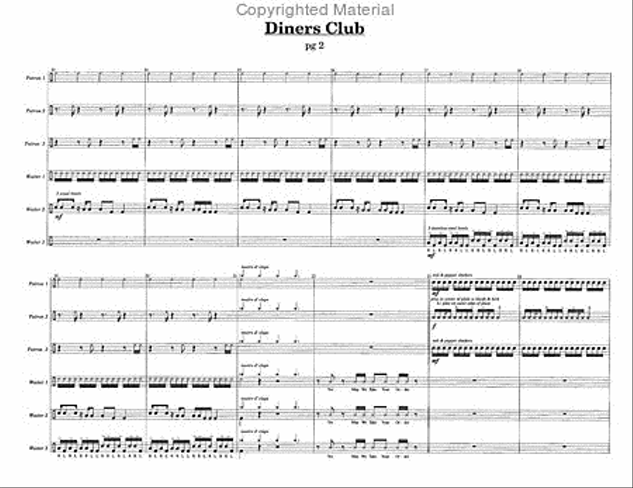 Diners Club Percussion Ensemble scores gallery preview page 7