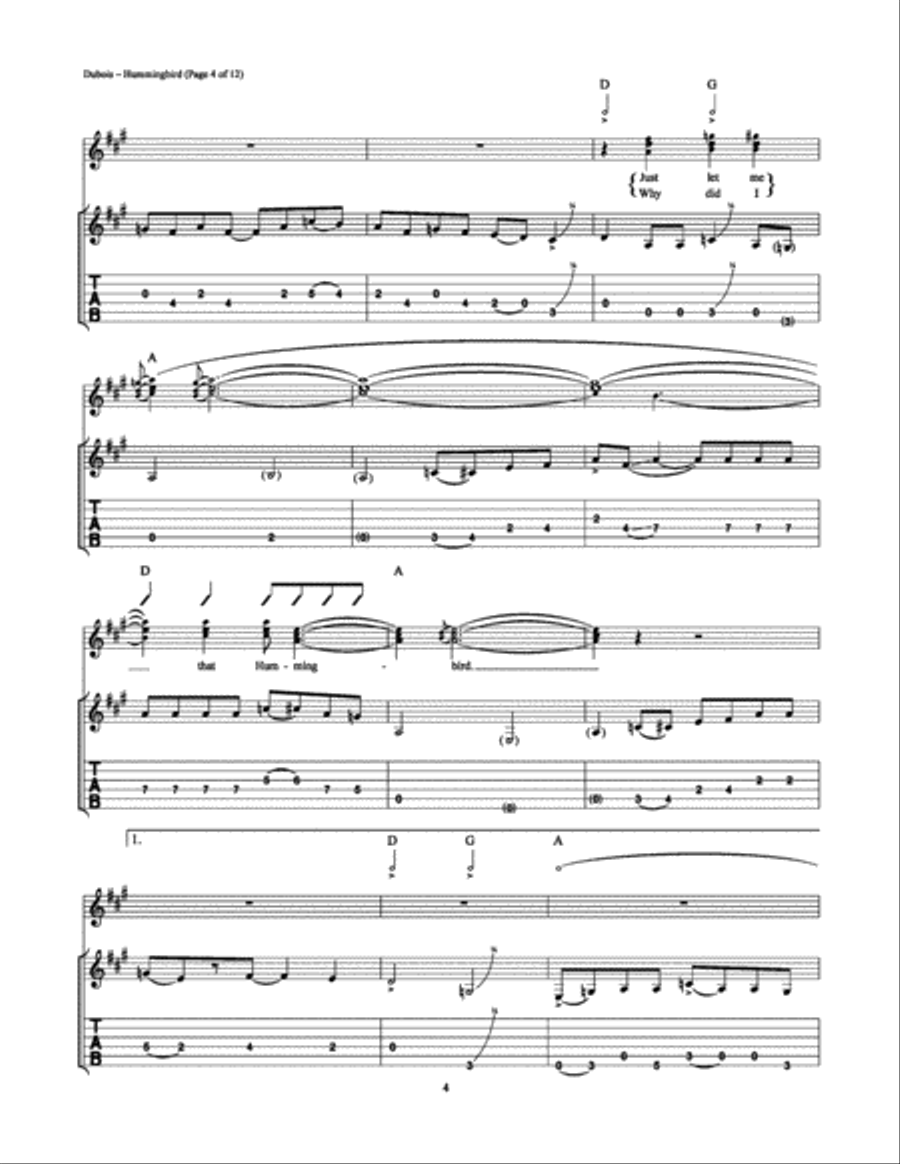 Hummingbird Electric Guitar scores gallery preview page 4