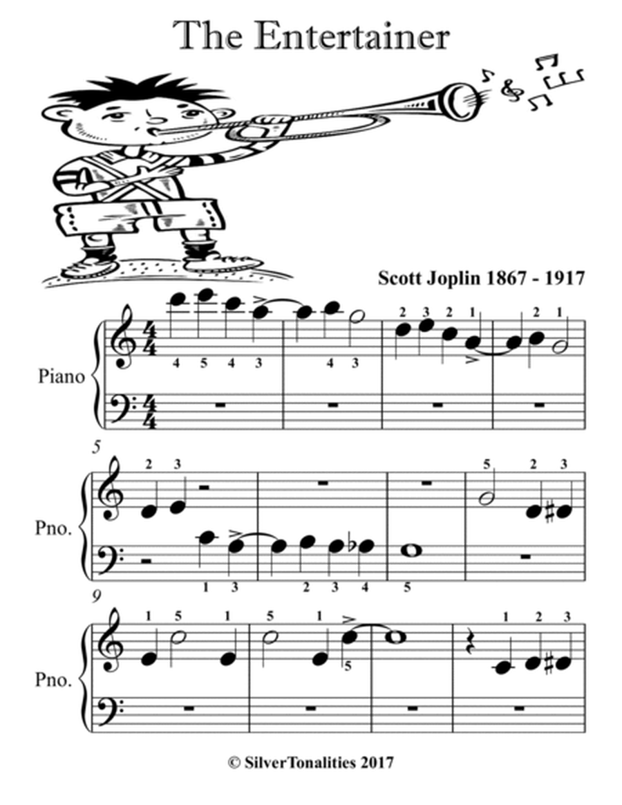 The Entertainer Beginner Piano Standard Notation Sheet Music