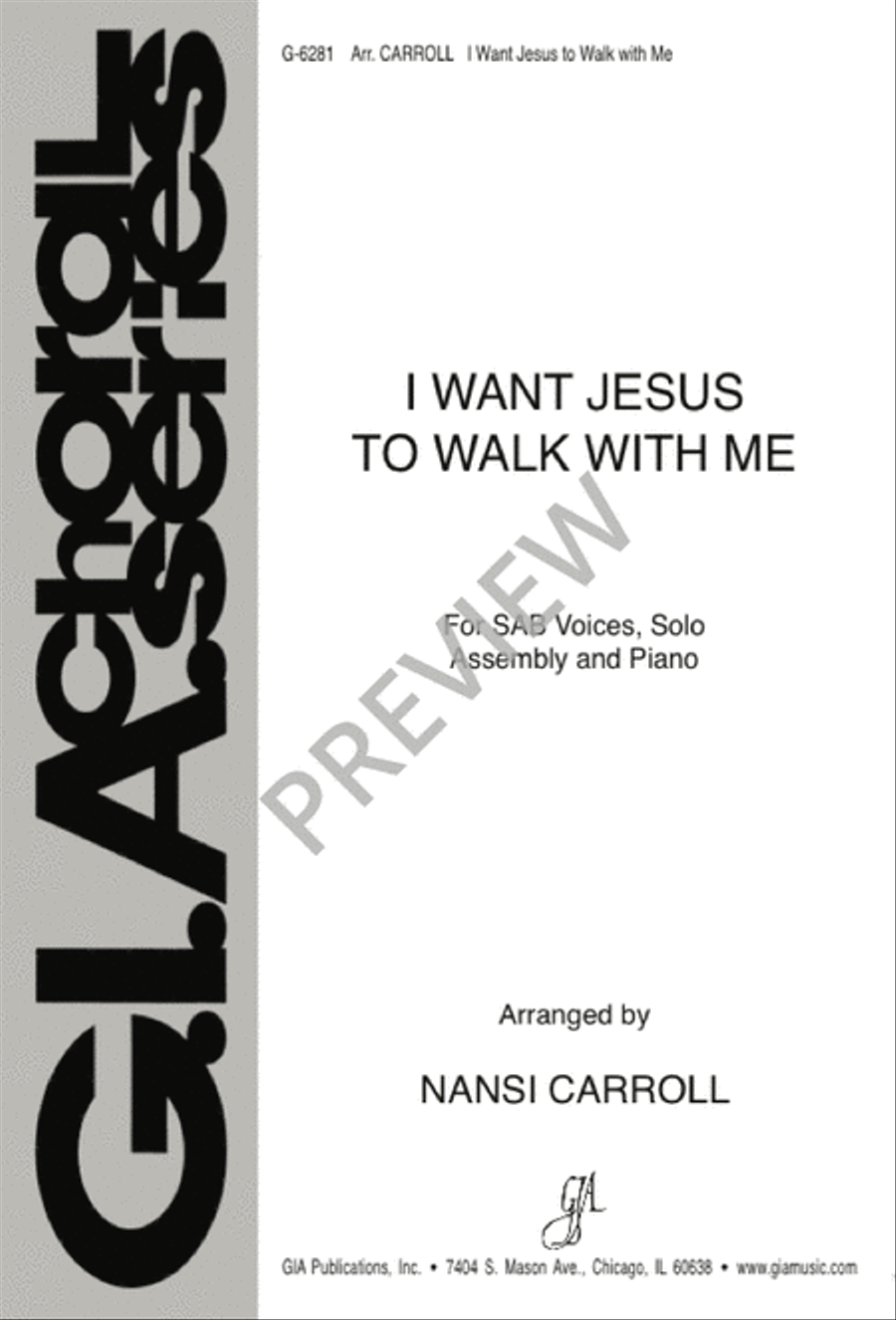 I Want Jesus to Walk with Me 3-Part scores gallery preview page 1