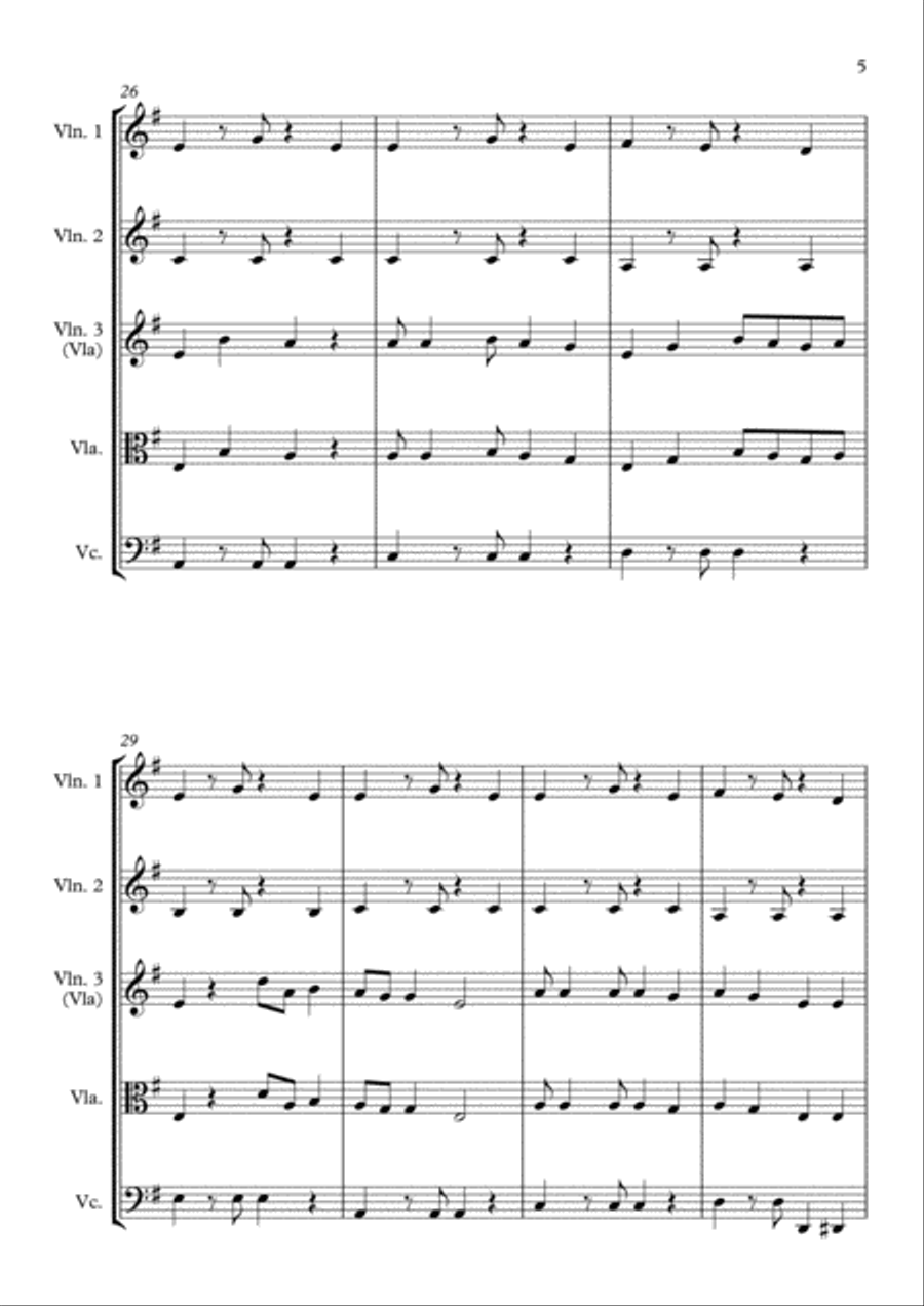 Shape Of You String Quartet scores gallery preview page 5