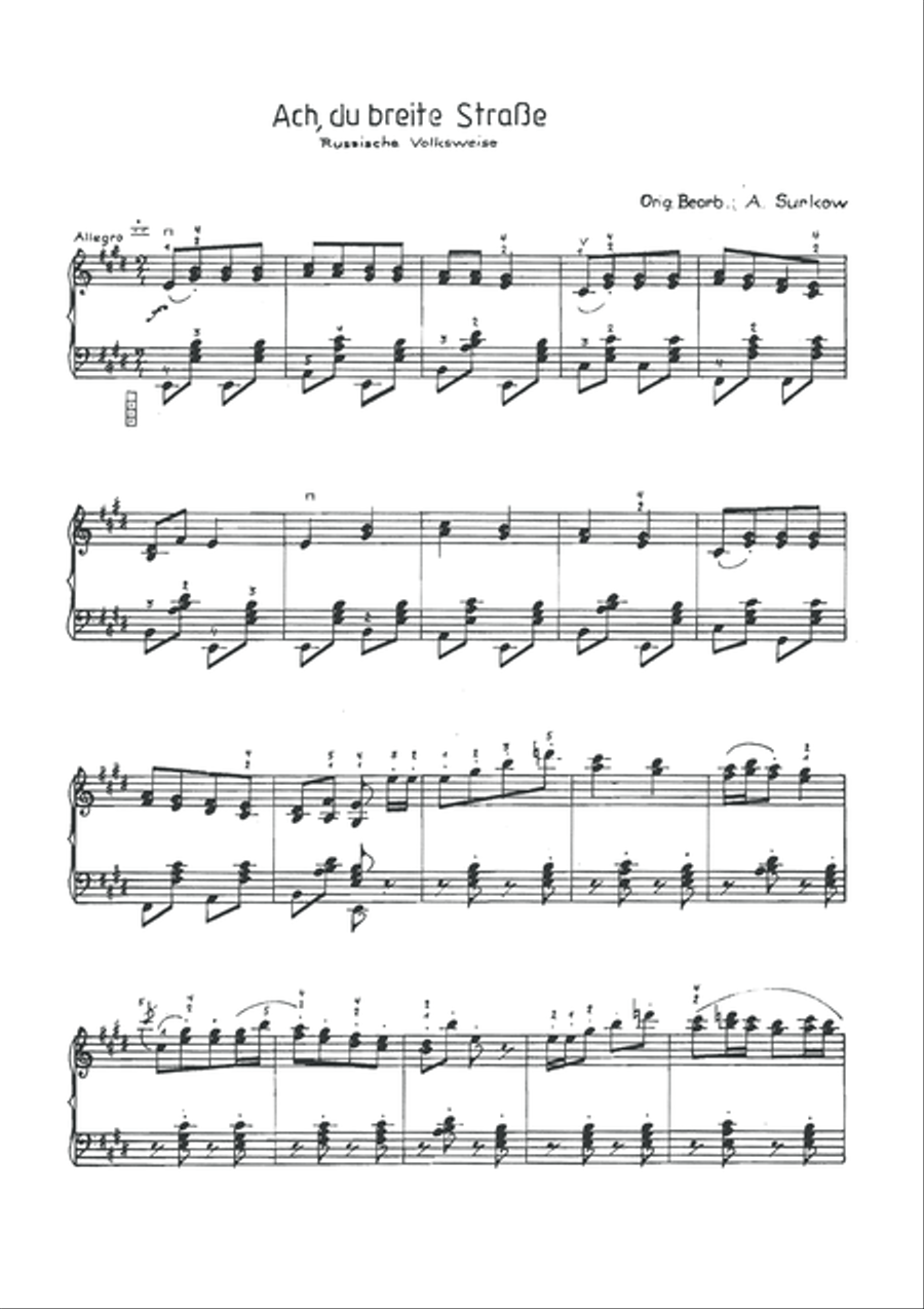 Ach, du breite Strasse Ach, du breite Strasse Accordion scores gallery preview page 3
