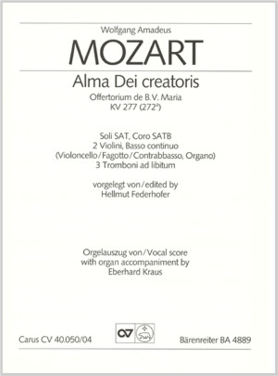 Alma Dei creatoris 4-Part scores gallery preview page 1