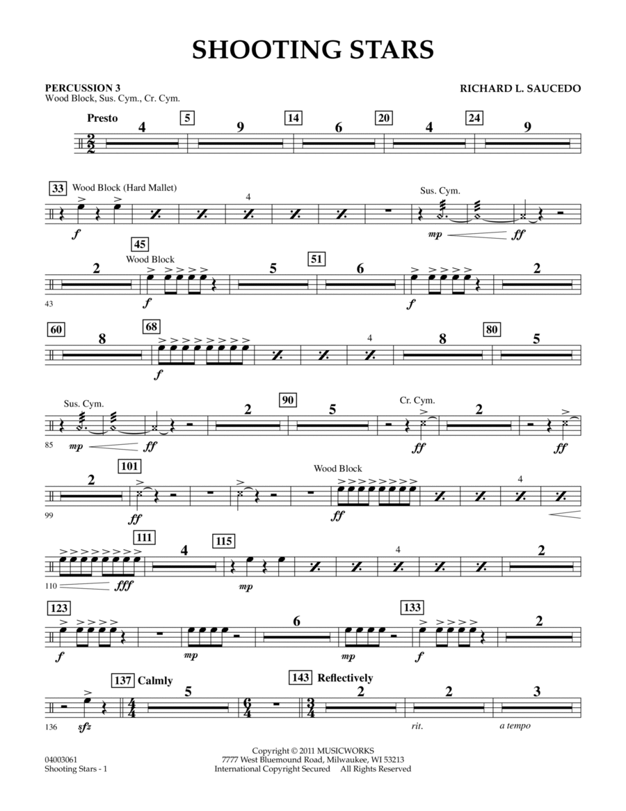 Shooting Stars - Percussion 3 Concert Band scores gallery preview page 1