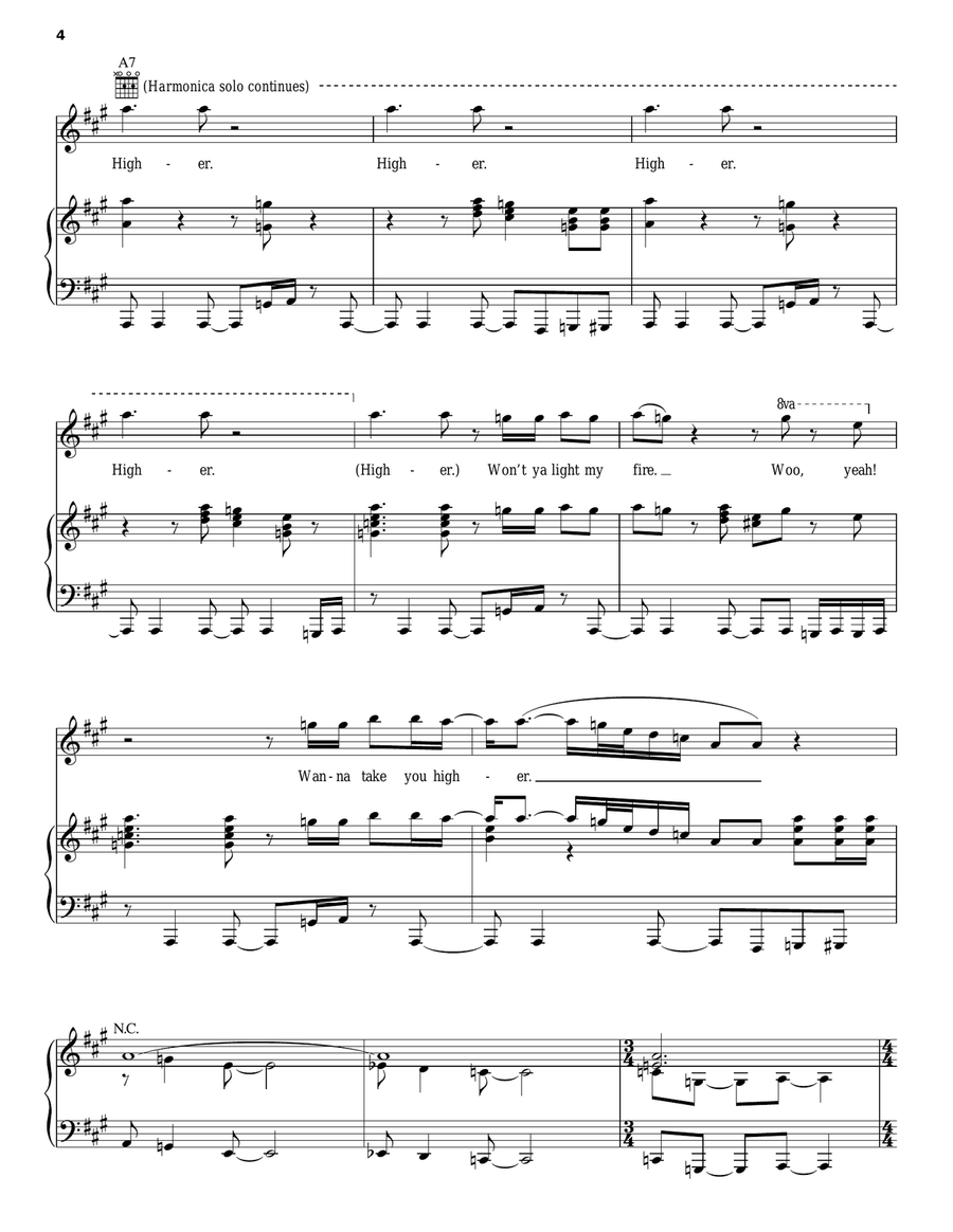 I Want To Take You Higher Piano, Vocal, Guitar scores gallery preview page 4