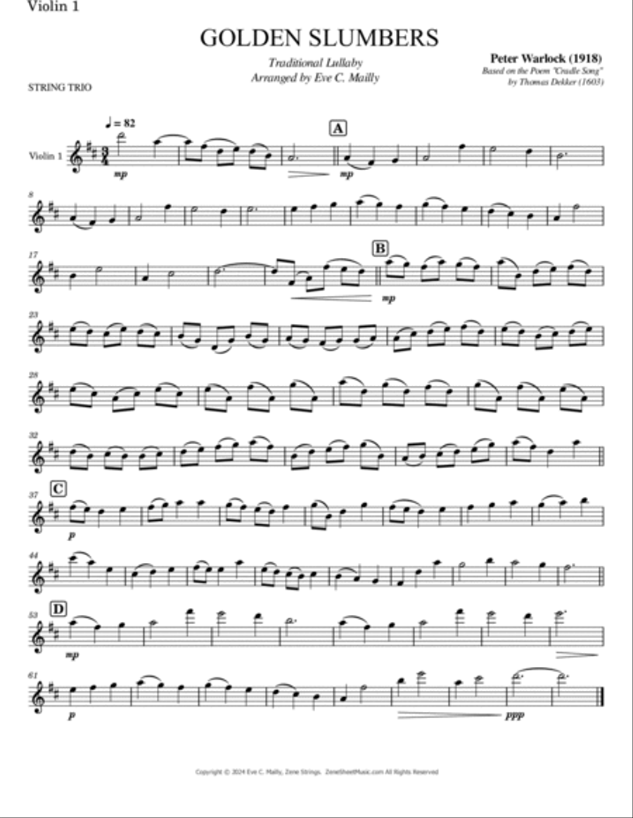Golden Slumbers - String Trio String Trio scores gallery preview page 5