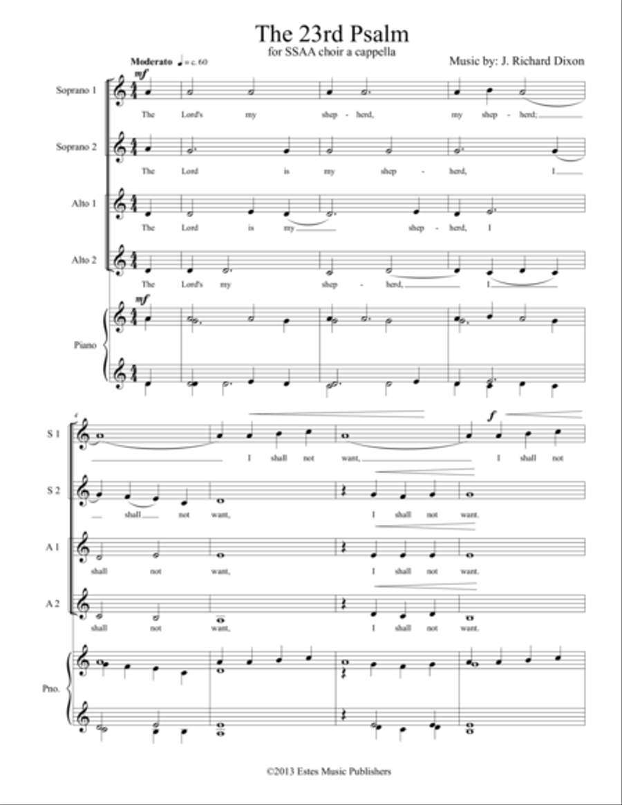 The 23rd Psalm Choir scores gallery preview page 1