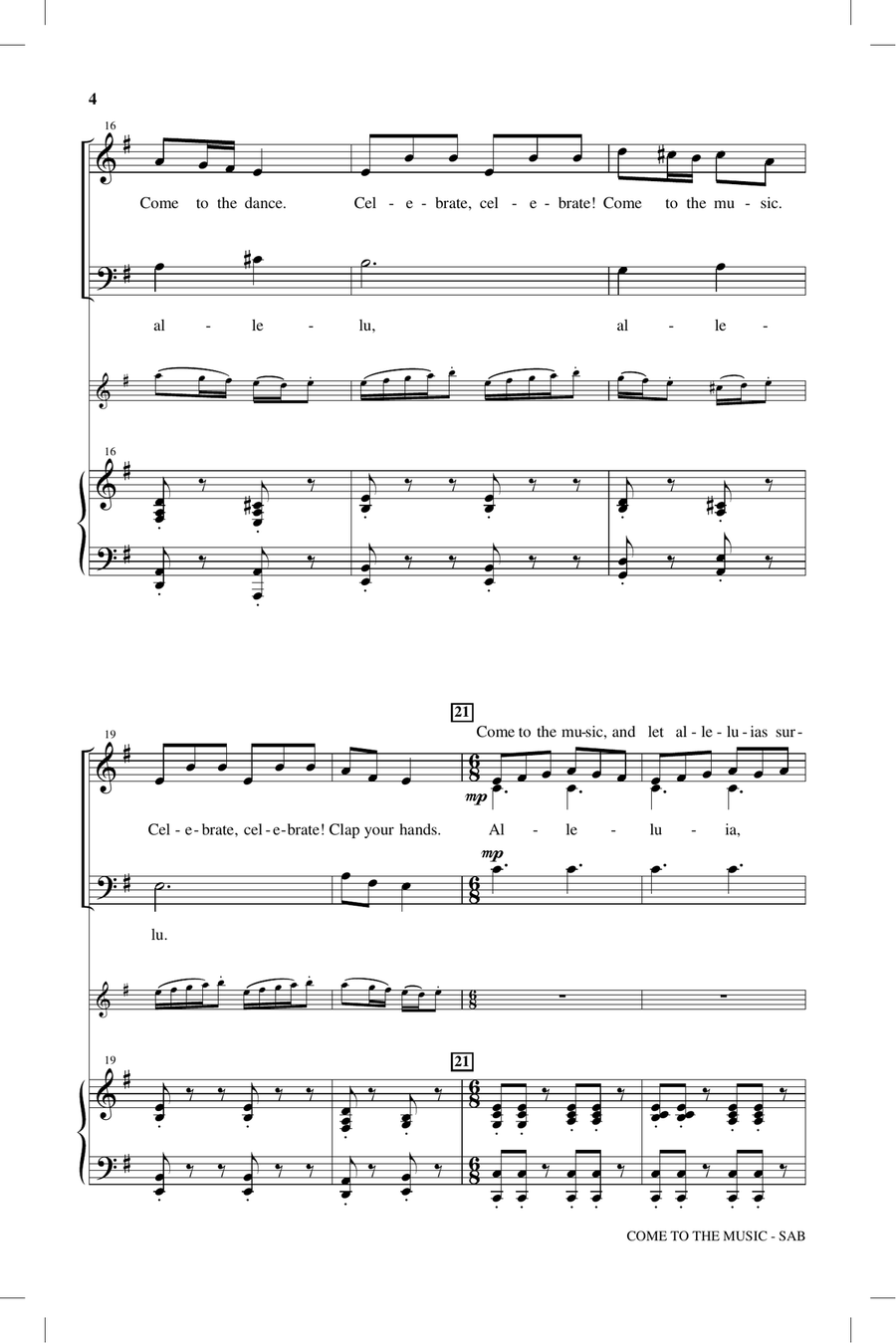 Come To The Music Come To The Music 3-Part scores gallery preview page 3