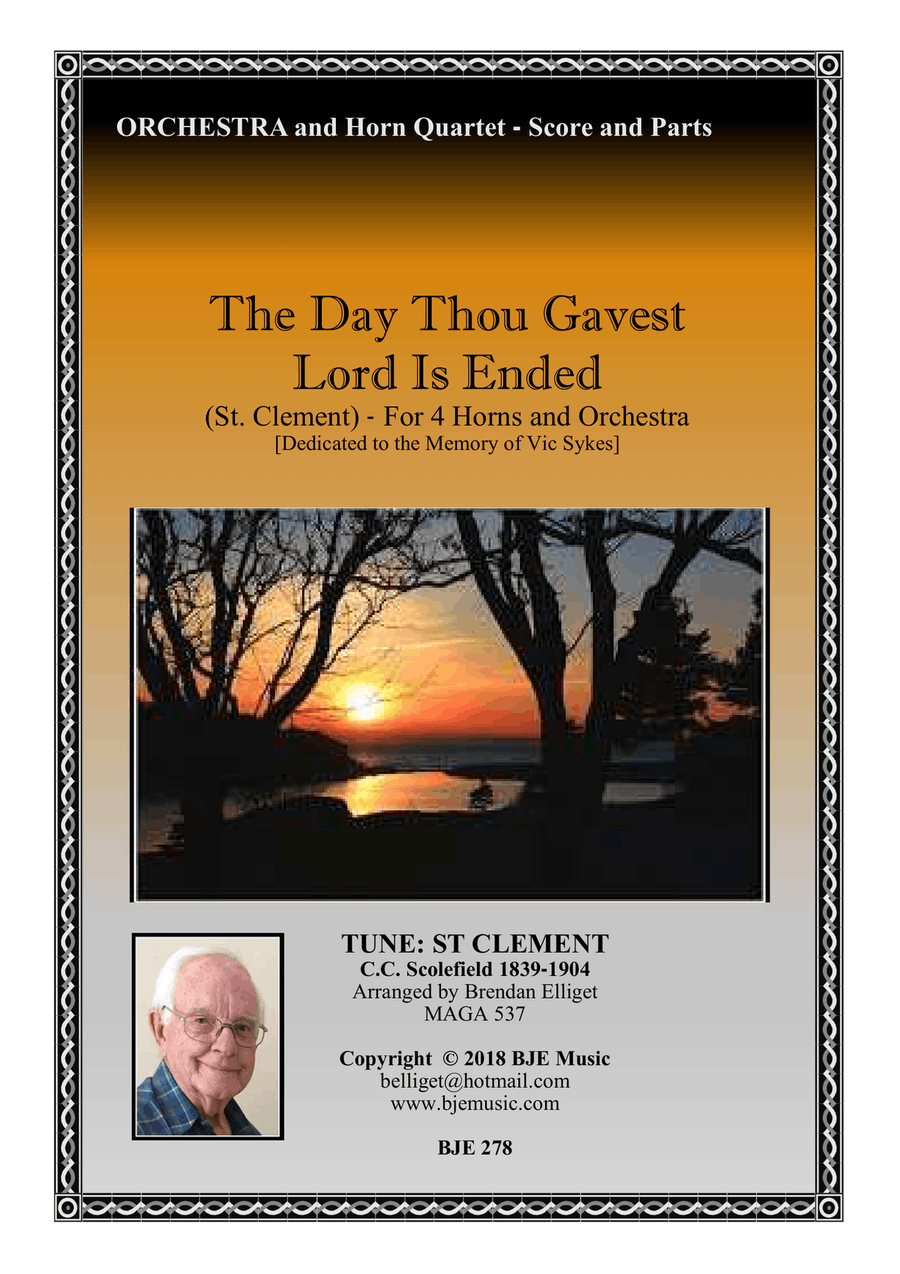 The Day Thou Gavest Lord Is Ended (St. Clement) - For 4 Horns and Orchestra Score and Parts PDF Brass Ensemble scores gallery preview page 1