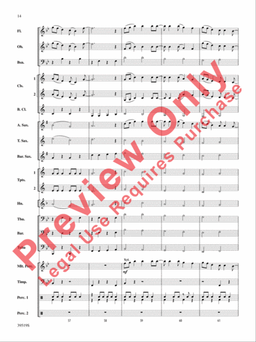 Zydeco Cajun Crawdad Dance Concert Band scores gallery preview page 15