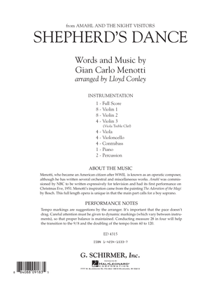 Shepherd's Dance (from Amahl and the Night Visitors) - Full Score