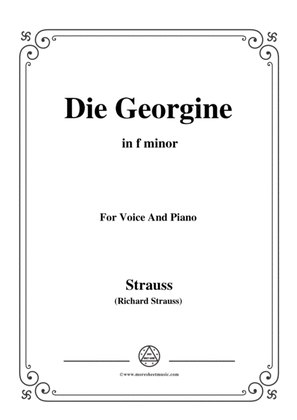 Book cover for Richard Strauss-Die Georgine in f minor,for Voice and Piano