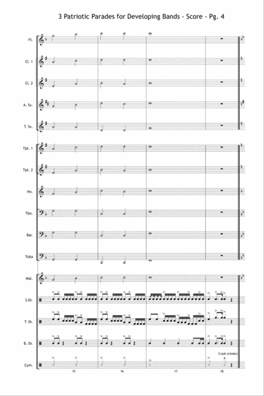 3 Patriotic Parades Marching Band scores gallery preview page 5