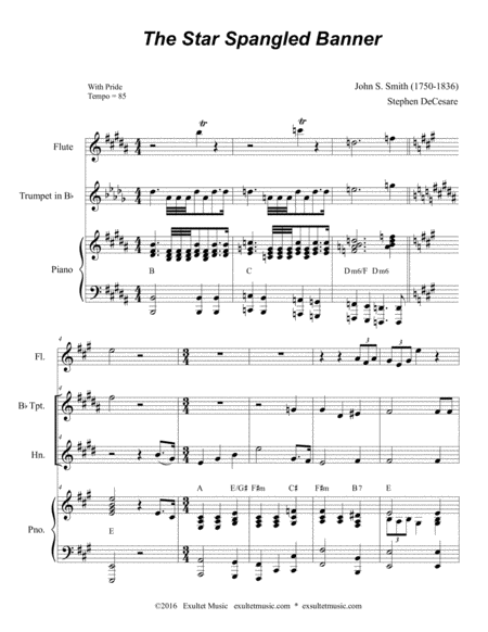 The Star Spangled Banner (Duet for Bb-Trumpet and French Horn) image number null