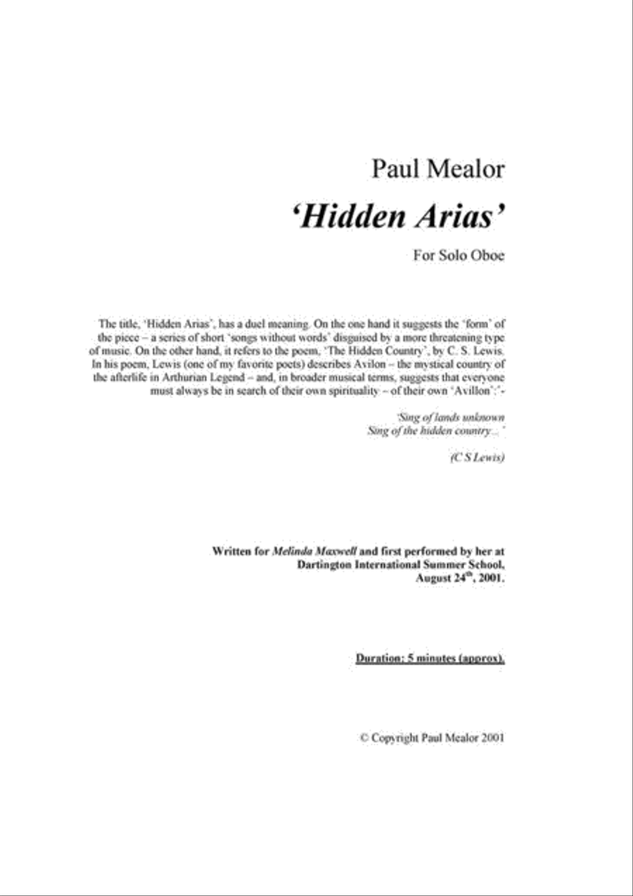 Hidden Arias Oboe Solo scores gallery preview page 2