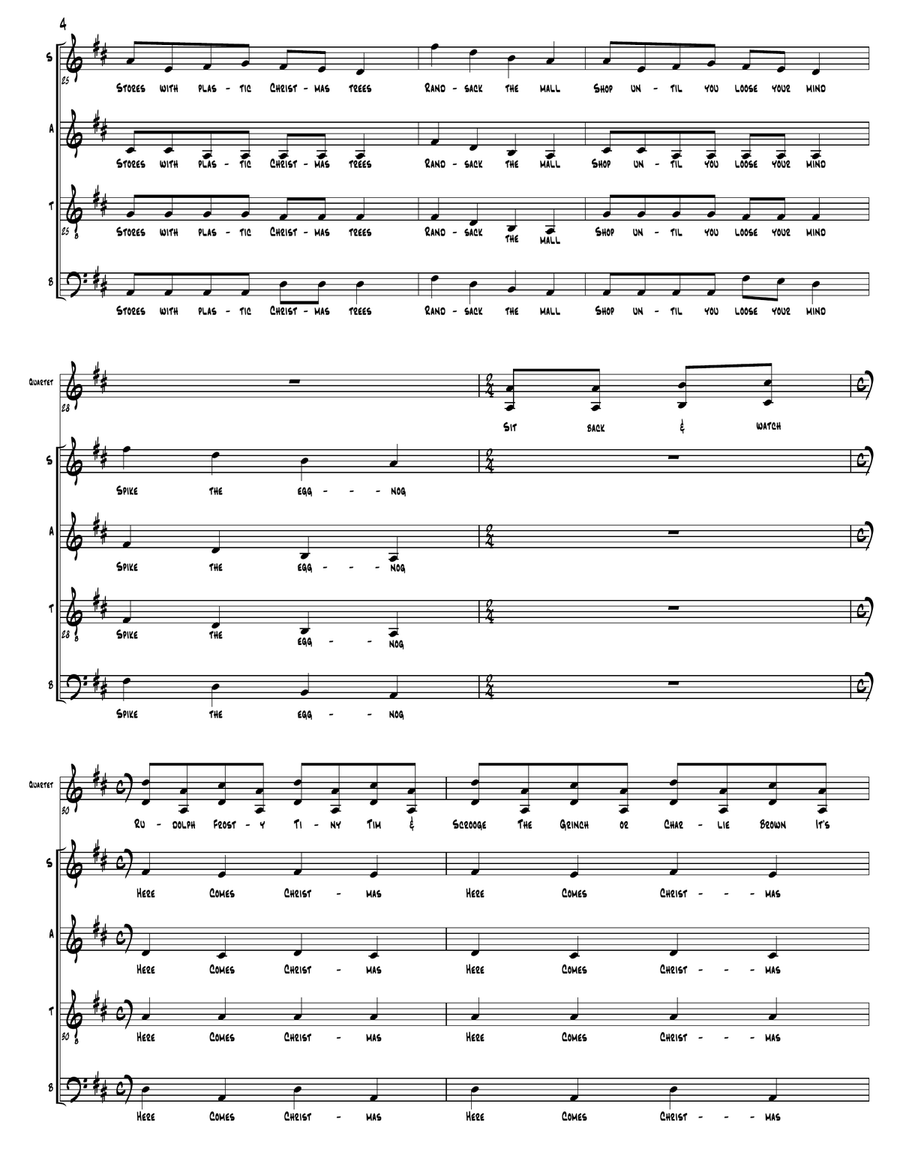 The Christmas Can-Can (as performed by Straight No Chaser) - SATB 4-Part scores gallery preview page 5