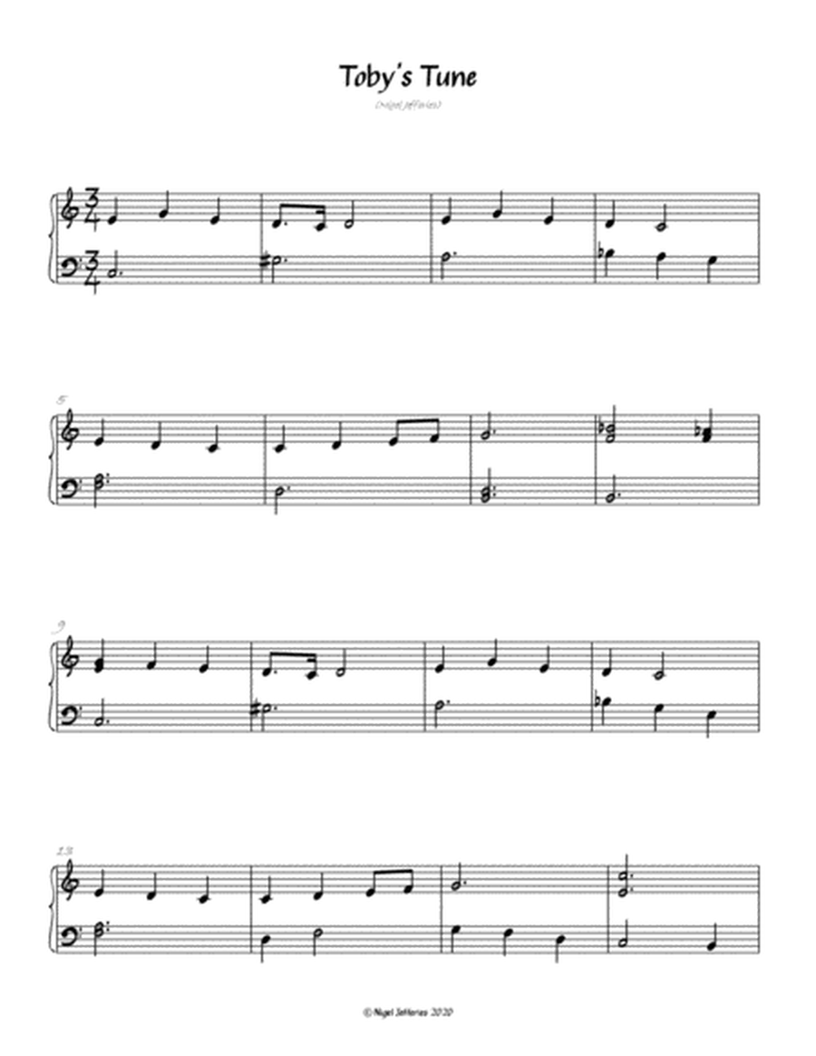 Toby's Tune. A short, happy piece for easy piano image number null