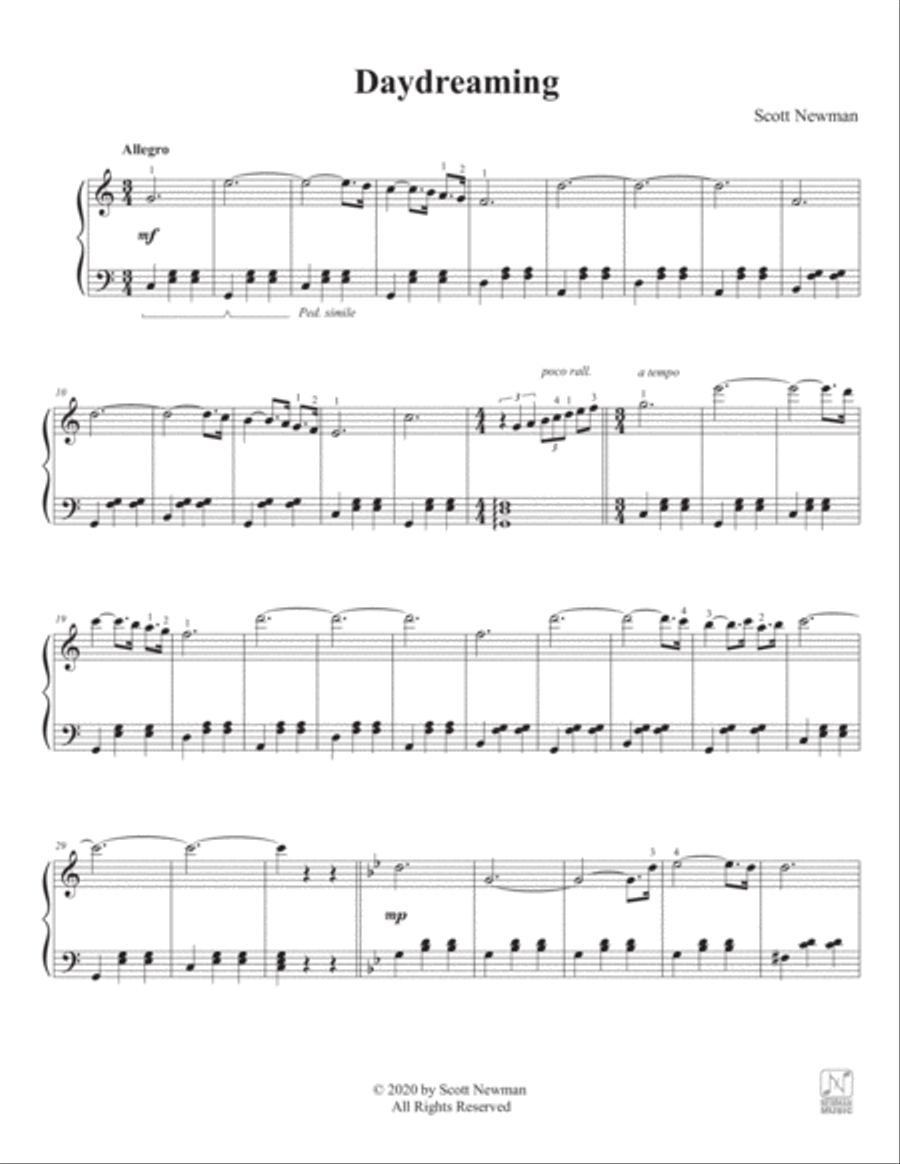 Daydreaming Easy Piano scores gallery preview page 2