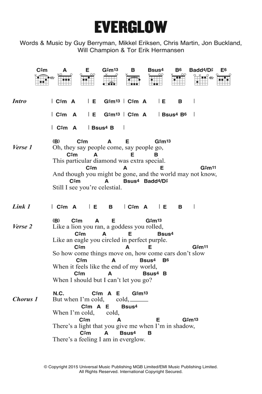 Everglow Acoustic Guitar scores gallery preview page 1