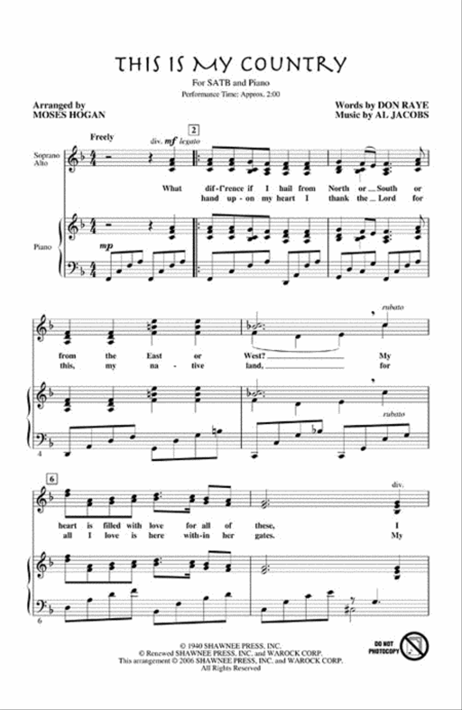 This Is My Country 4-Part scores gallery preview page 2