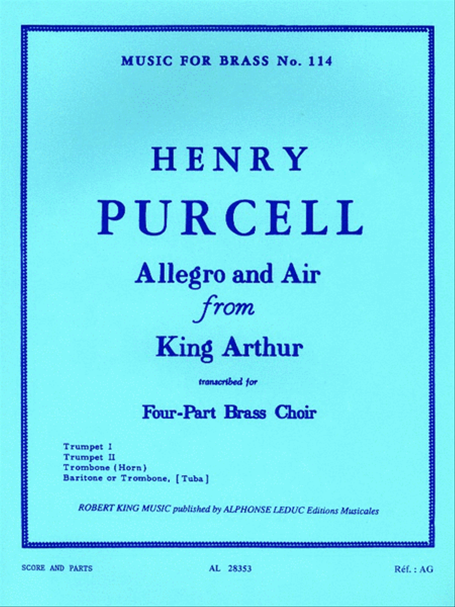 Allegro & Air From 'king Arthur' (quintet-brass) School and Community scores gallery preview page 1