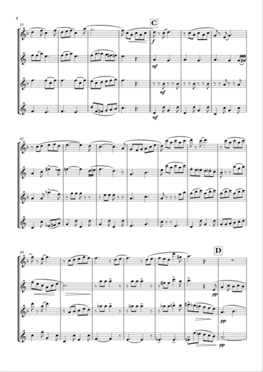 The Teddy Bears' Picnic - Saxophone Quartet Saxophone Quartet scores gallery preview page 4