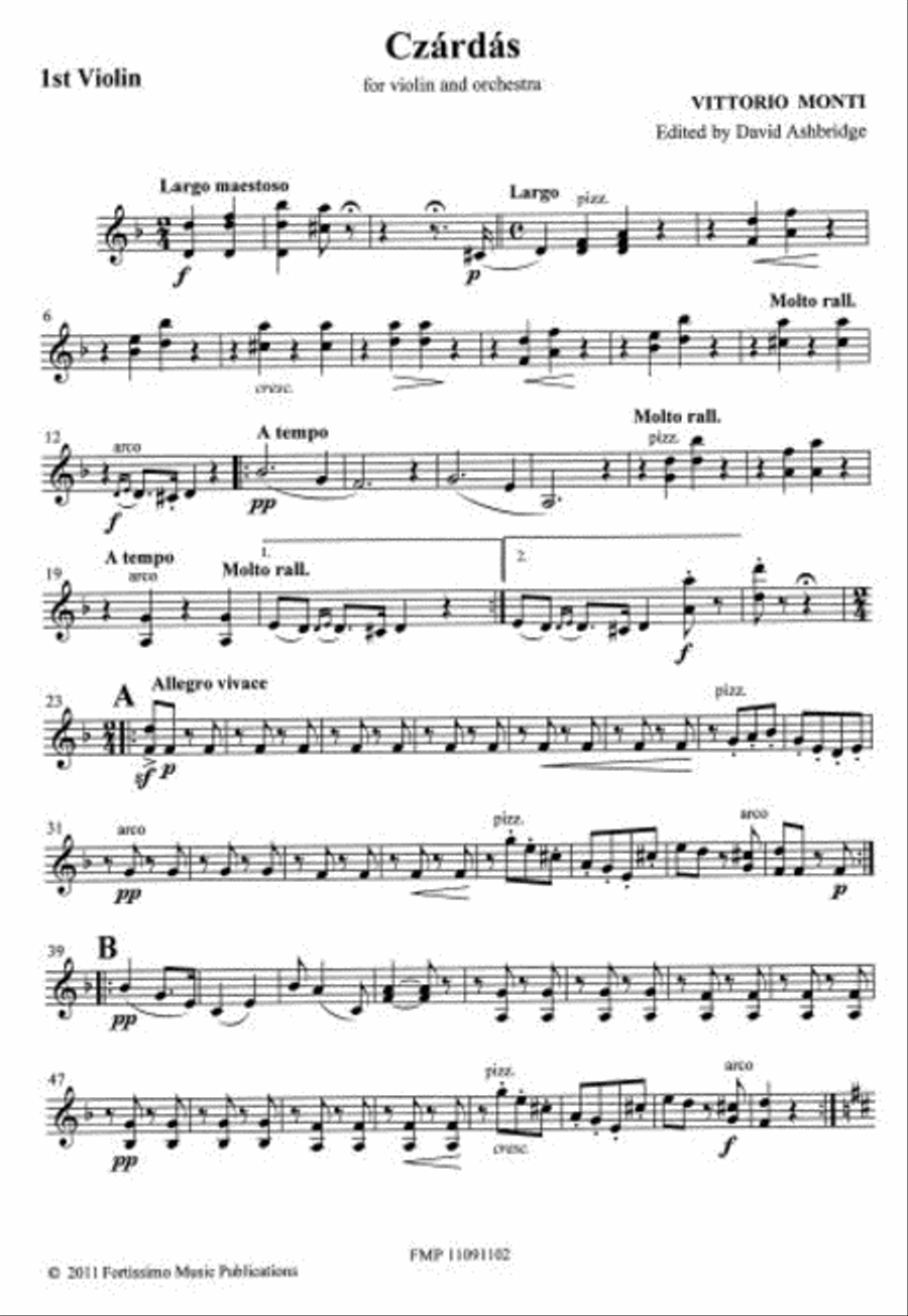 Czardas for Violin and Orchestra Set of parts Orchestra scores gallery preview page 2