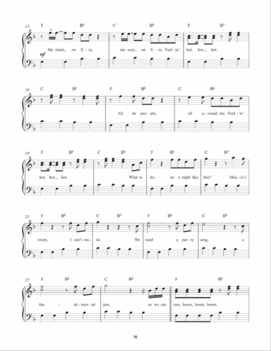 Hot Hot Hot Hot Hot Hot Easy Piano scores gallery preview page 2