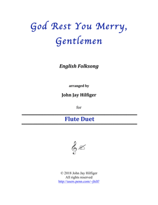 Book cover for God Rest You Merry, Gentlemen for Flute Duet