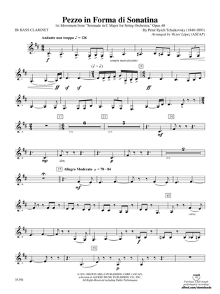Book cover for Pezzo in forma di Sonatina: B-flat Bass Clarinet