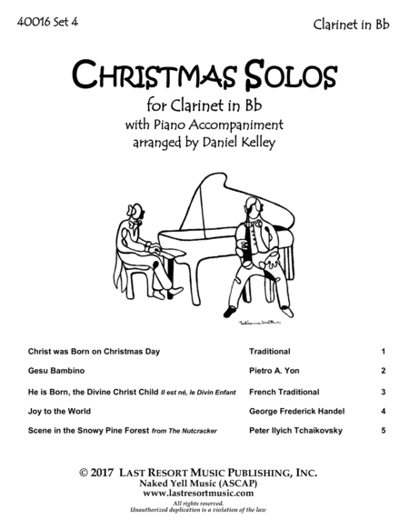Christmas Solos for Clarinet & Piano Set 4