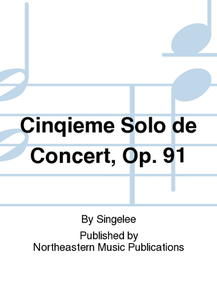 Book cover for Cinqieme Solo de Concert, Op. 91