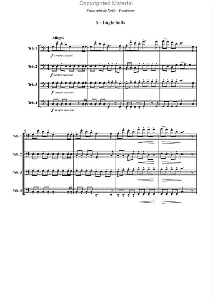 Petite suite de noëls, pour trombone Trombone scores gallery preview page 6